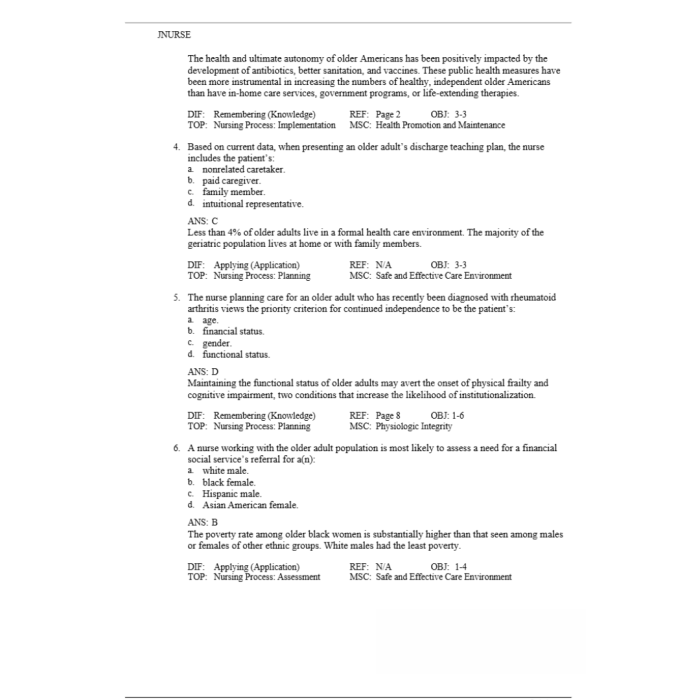 Test Bank For Gerontologic Nursing – E-Book (Gerontologic Nursing – Meiner 5th Edition By Sue E. Meiner-Pass Test Bank