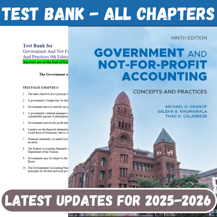 Test Bank For Government and Not-for-Profit Accounting 9th Edition By Granof-Pass Test Bank