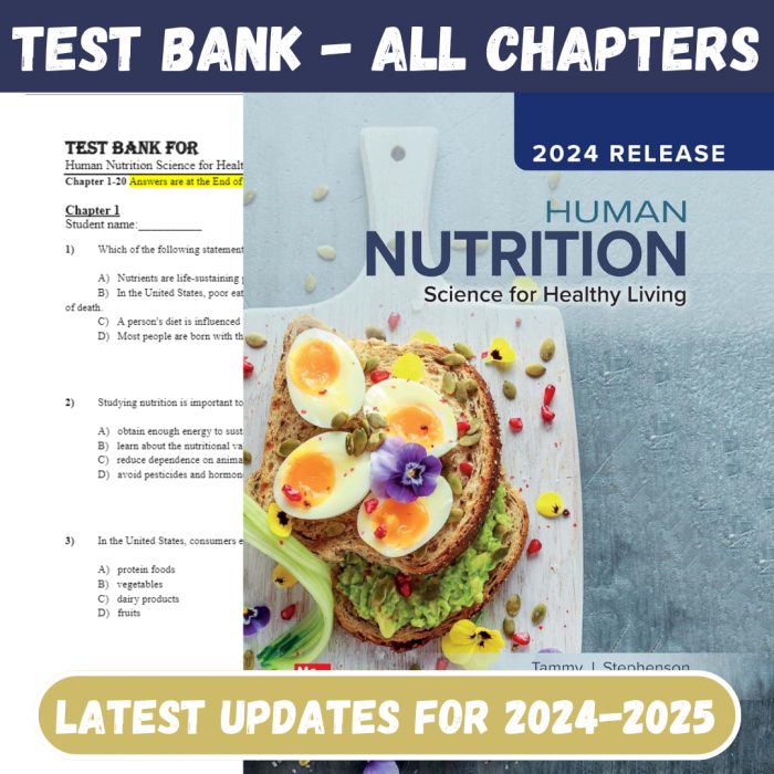 Test Bank For Human Nutrition Science for Healthy Living, 3rd Edition, by Tammy Stephenson-Pass Test Bank