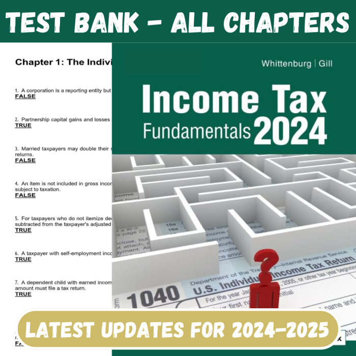 Test Bank For Income Tax Fundamentals 2024, 42nd Edition by Gerald Whittenburg-Pass Test Bank
