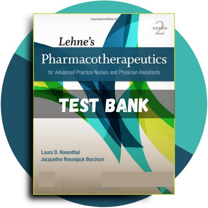 Test Bank For Lehnes Pharmacotherapeutics for Advanced Practice Nurses and Physician Assistants, 2nd Edition (Rosenthal, 2021)-Pass Test Bank