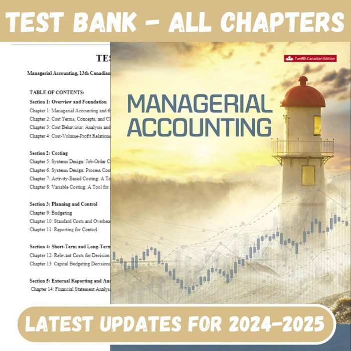 Test Bank For Managerial Accounting, 13th Canadian Edition by Ray Garrison, Theresa Libby, Alan Webb-Pass Test Bank