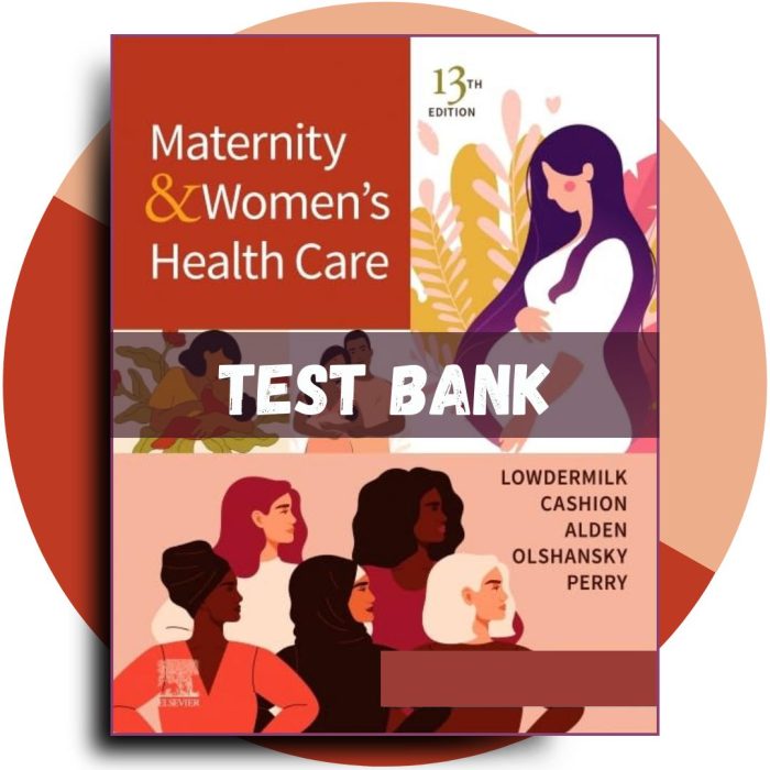 Test Bank For Maternity and Women’s Health Care, 13th Edition (Lowdermilk, 2024)