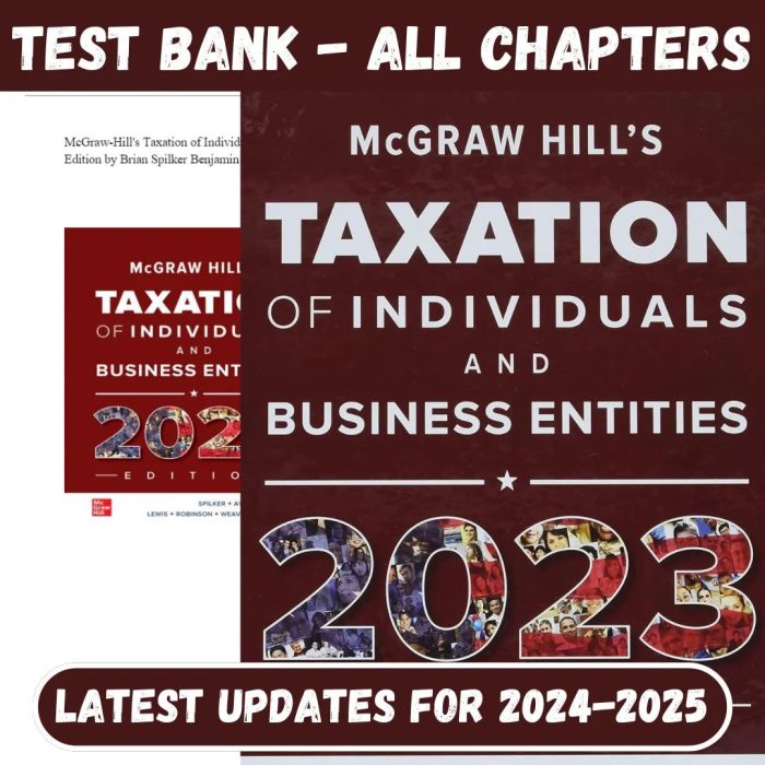 Test Bank For McGraw-Hill’s Taxation of Individuals and Business Entities 2023 Edition 14th Edition by Brian Spilker-Pass Test Bank
