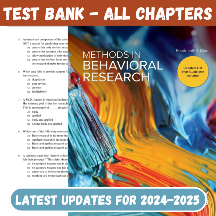 Test Bank For Methods In Behavioural Research 4th Canadian Edition by Paul C. Cozby, Raymond A. Mar, Scott Bates-Pass Test Bank