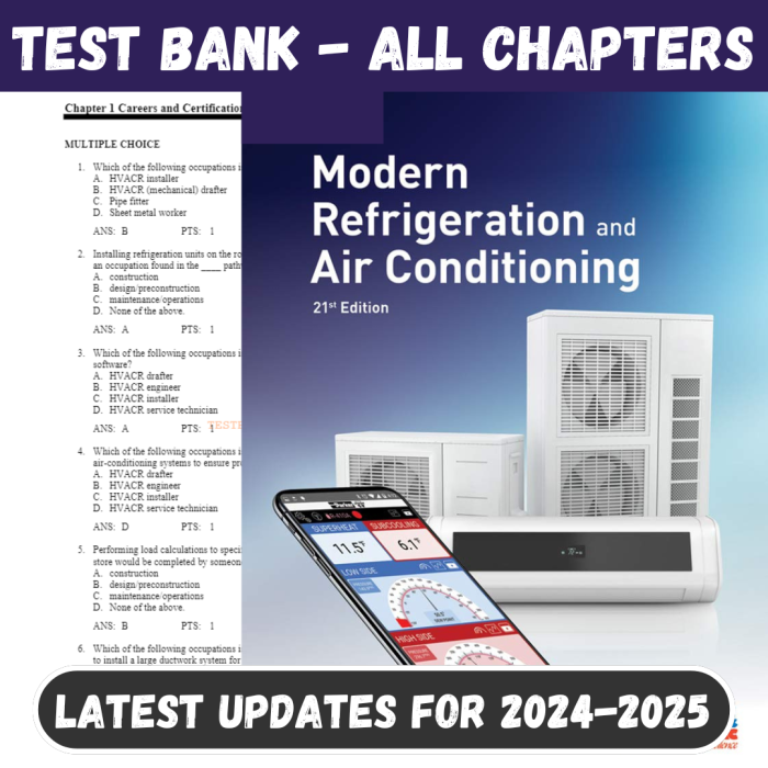 Test Bank For Modern Refrigeration and Air Conditioning, 21st Edition by Althouse-Pass Test Bank