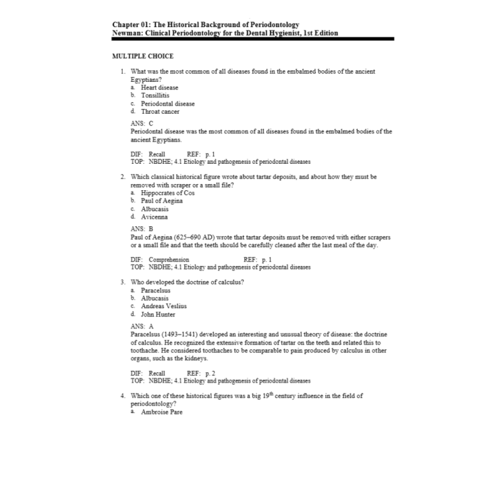 Test Bank For Newman and Carranza’s Clinical Periodontology for the Dental Hygienist 1st Edition by Michael G. Newman-Pass Test Bank