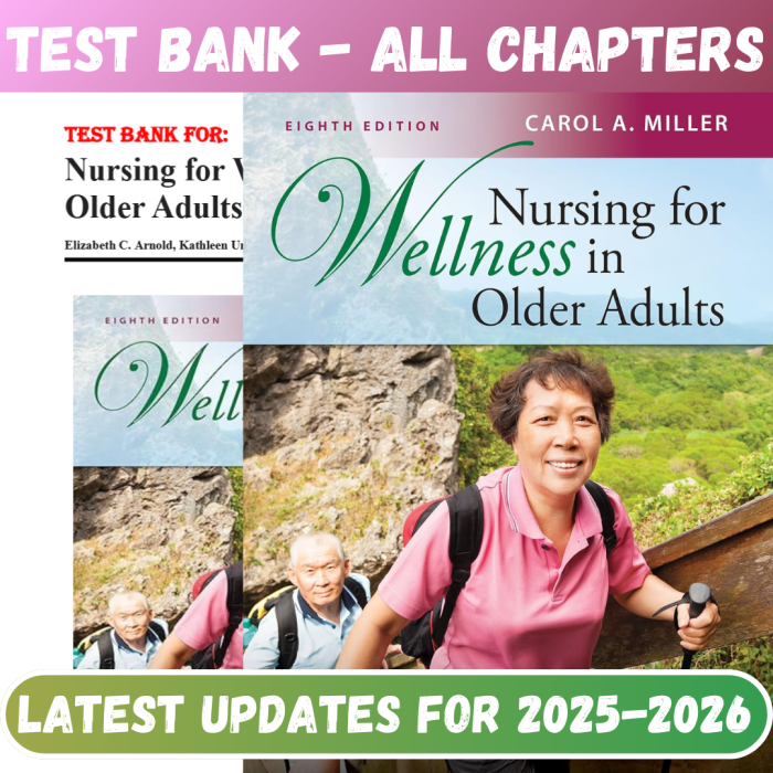 Test Bank For Nursing for Wellness in Older Adults 8th Edition By Carol A Miller-Pass Test Bank