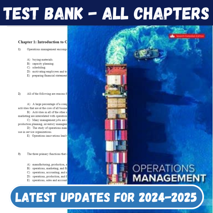 Test Bank For Operations Management Canadian Edition 7th Edition William J Stevenson-Pass Test Bank