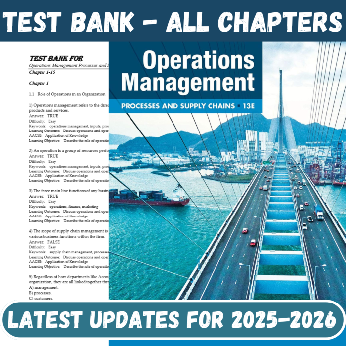 Test Bank For Operations Management: Processes and Supply Chains 13th Edition by Krajewski Lee and Manoj Malhotra-Pass Test Bank