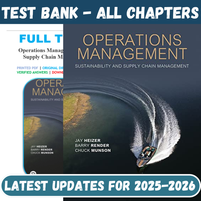 Test Bank For Operations Management Sustainability and Supply Chain Management 14th Edition By Heizer-Pass Test Bank