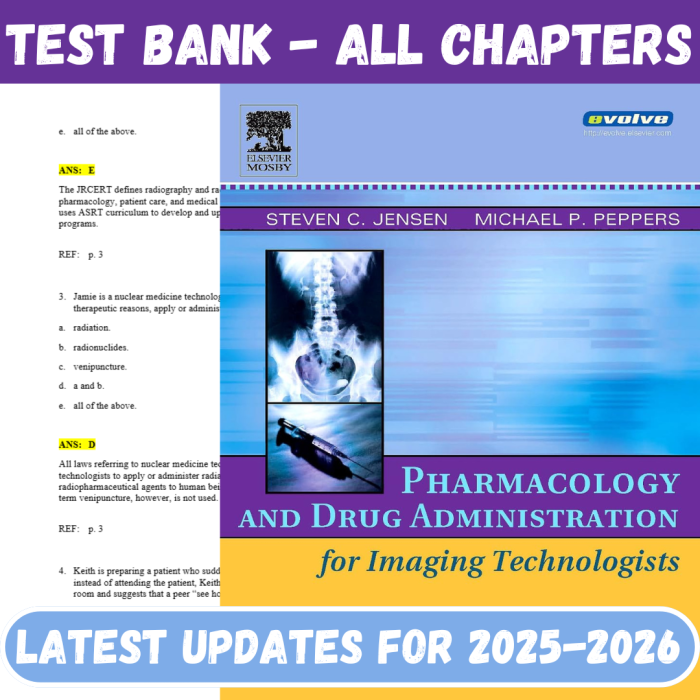 Test Bank For Pharmacology and Drug Administration for Imaging Technologists 2nd Edition By Jensen-Pass Test Bank