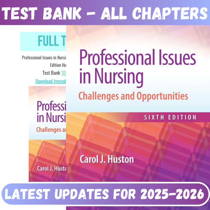 Test Bank For Professional Issues in Nursing: Challenges and Opportunities 6th Edition By Huston-Pass Test Bank