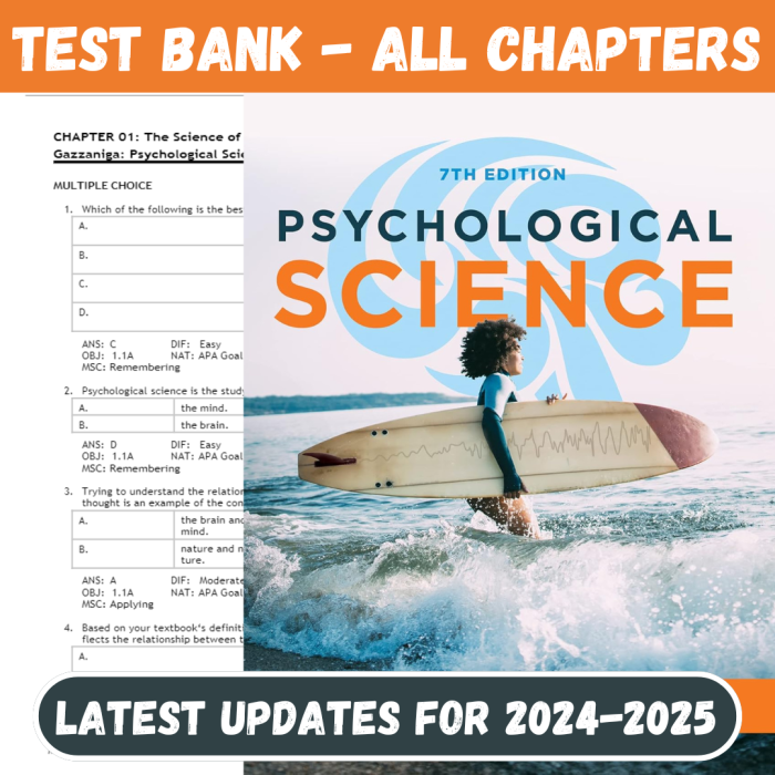 Test Bank For Psychological Science 7th Edition By Elizabeth-Pass Test Bank