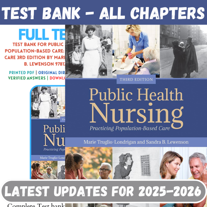 Test Bank For Public Health Nursing Practicing Population-Based Care 3rd Edition By Marie Truglio-Pass Test Bank