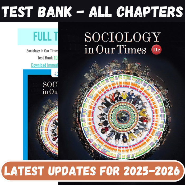 Test Bank For Sociology in Our Times 11th Edition By Kendall-Pass Test Bank