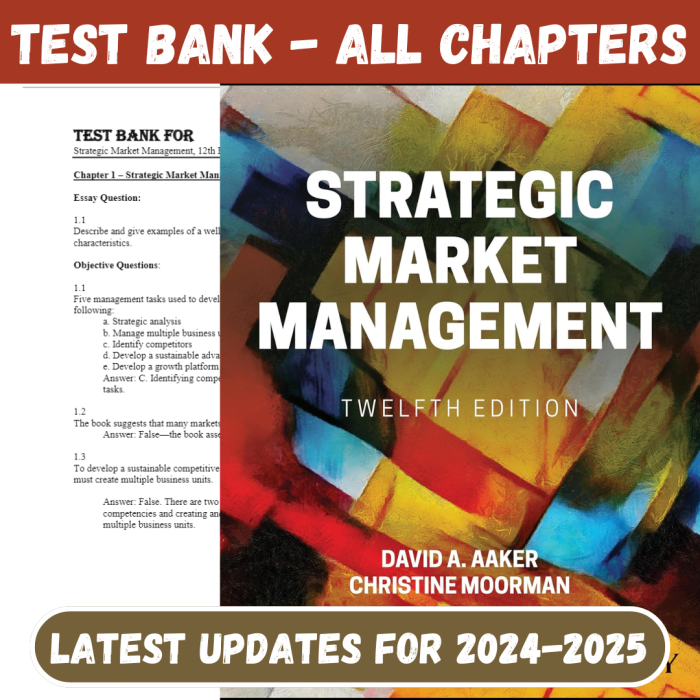 Test Bank For Strategic Market Management, 12th Edition by David A. Aaker, Christine Moorman-Pass Test Bank