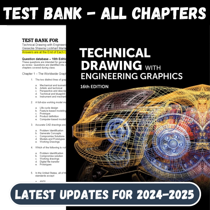 Test Bank For Technical Drawing with Engineering Graphics, 16th Edition by Frederick E. Giesecke Shawna Lockhart Marla Goodman-Pass Test Bank