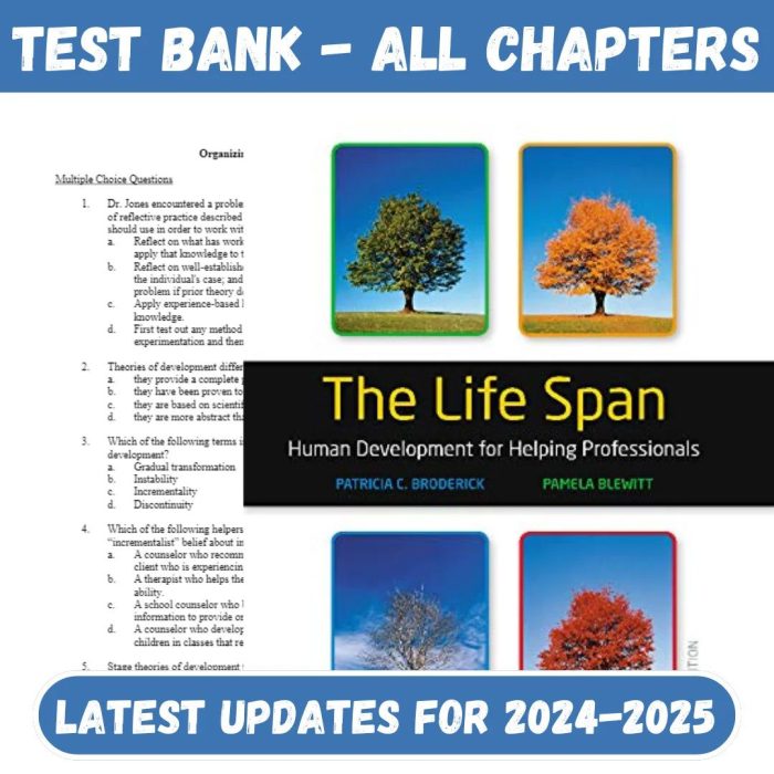 Test Bank For The Life Span, Human Development for Helping Professionals 5th Edition by Patricia Broderick, Pamella Blewitt-Pass Test Bank