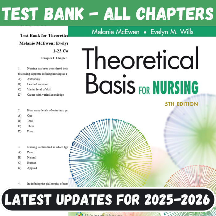 Test Bank For Theoretical Basis for Nursing 5th Edition By McEwen Wills-Pass Test Bank
