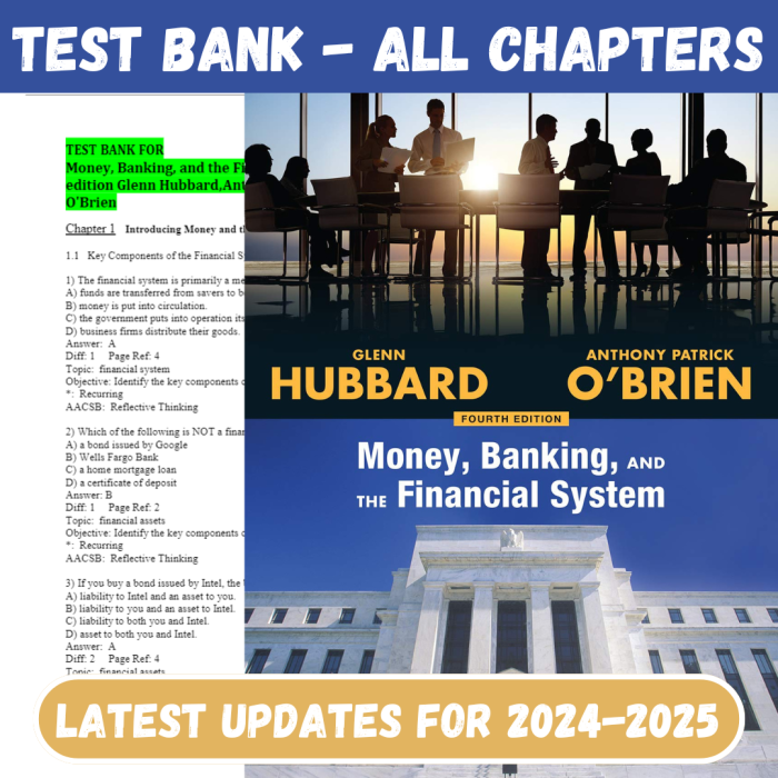 Test Bank ForMoney, Banking, and the Financial System, 4th Edition by Glenn Hubbard, Anthony Patrick O’Brien-Pass Test Bank