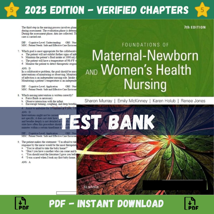 Test Bank – Foundations of Maternal-Newborn & Women’s Health Nursing, 7th Edition (Murray, 2022)-Pass Test Bank