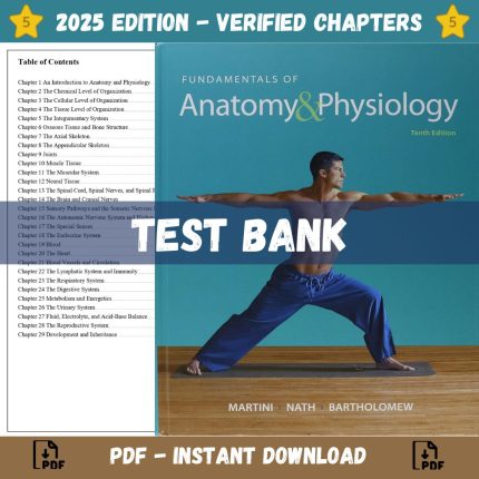 Test Bank – Fundamentals of Anatomy & Physiology, 10th Edition (Martini, 2015)-Pass Test Bank