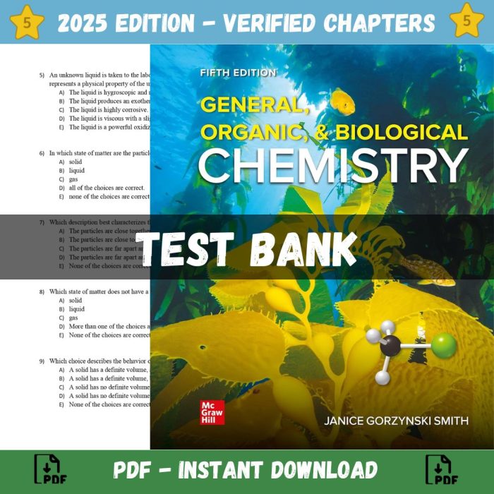 Test Bank – General, Organic, & Biological Chemistry 5th Edition (Smith, 2021)-Pass Test Bank
