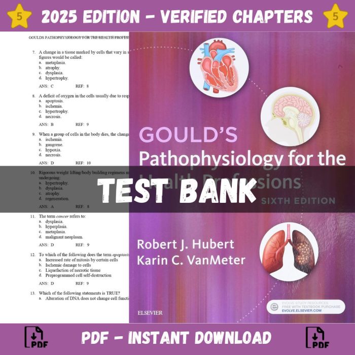 Test Bank – Gould’s Pathophysiology for the Health Professions, 6th Edition (Hubert 2018)-Pass Test Bank