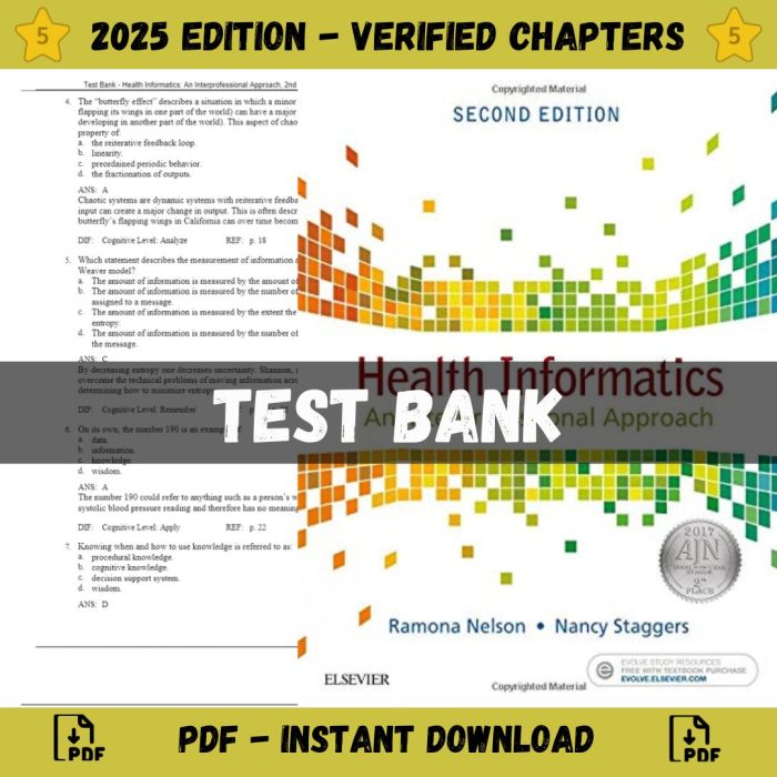 Test Bank – Health Informatics An Interprofessional Approach, 2nd Edition (Nelson, 2018)-Pass Test Bank