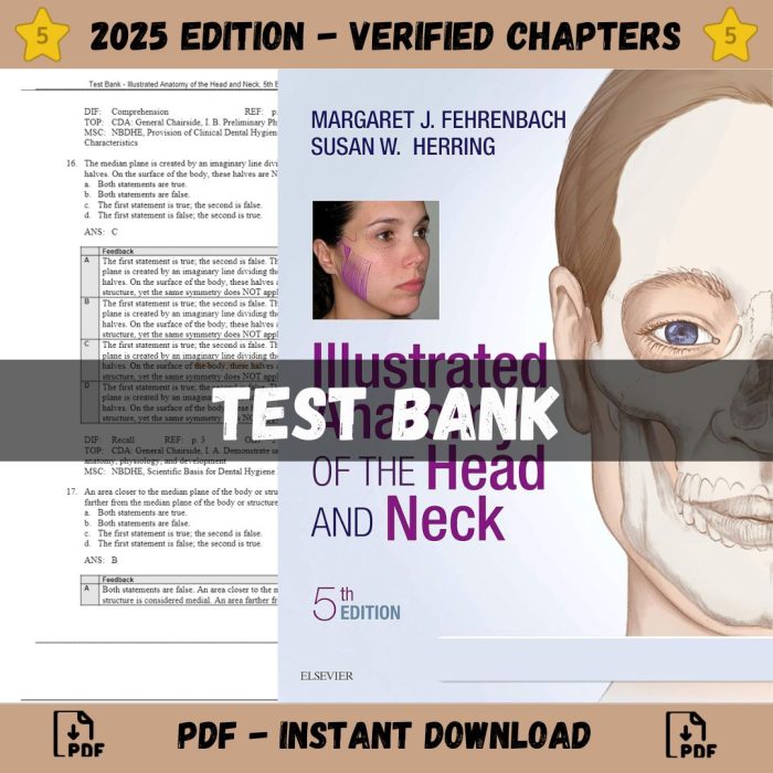 Test Bank – Illustrated Anatomy of the Head and Neck, 5th Edition (Fehrenbach, 2017)-Pass Test Bank