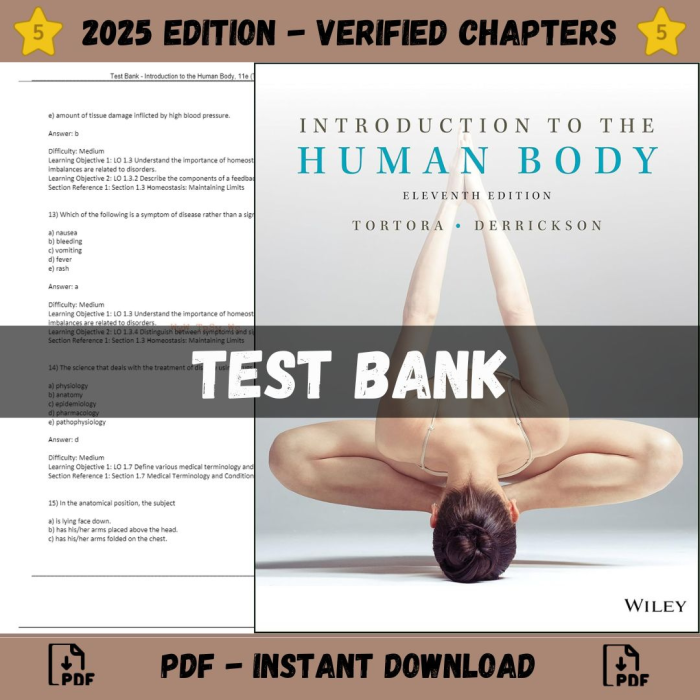 Test Bank – Introduction to the Human Body, 11th Edition (Tortora, 2017)-Pass Test Bank