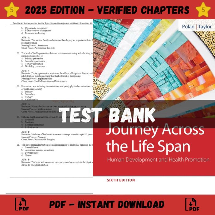 Test Bank – Journey Across the Life Span Human Development and Health Promotion, 6th Edition (Polan, 2020)-Pass Test Bank