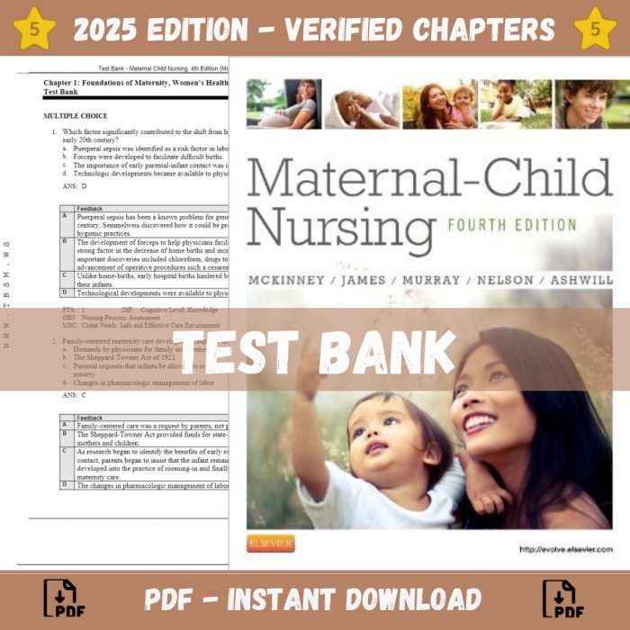 Test Bank – Maternal Child Nursing, 4th Edition (McKinney, 2013)-Pass Test Bank