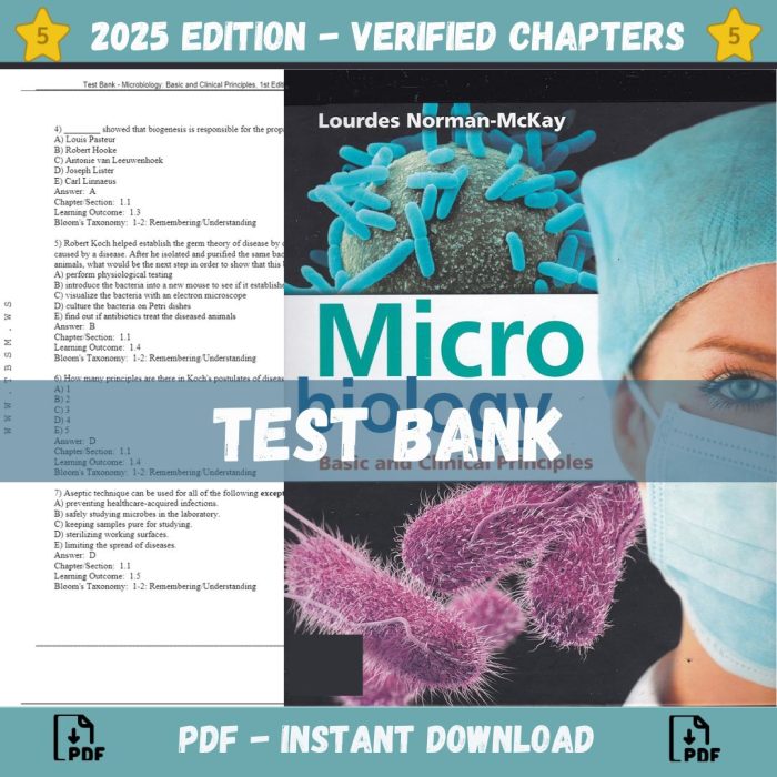 Test Bank – Microbiology Basic and Clinical Principles, 1st Edition (Norman-McKay, 2019)-Pass Test Bank