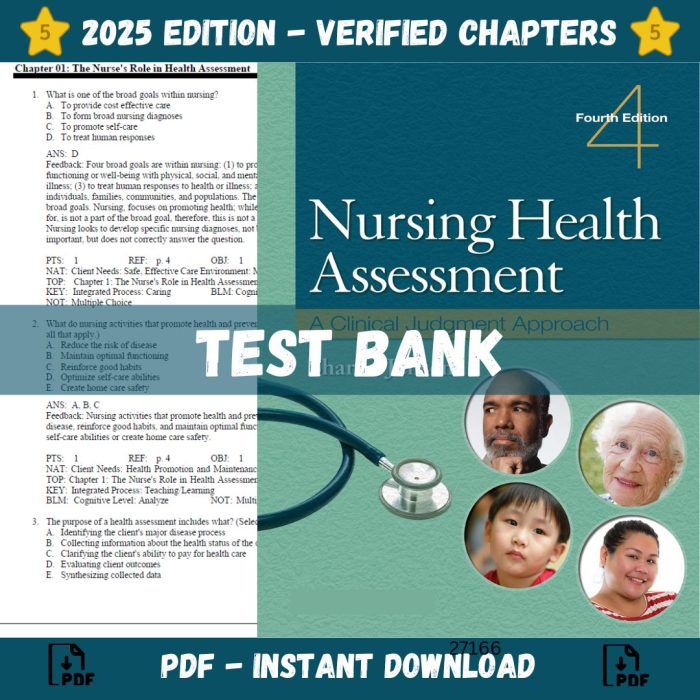 Test Bank Nursing Health Assessment A Clinical Judgment Approach, 4th Edition-Pass Test Bank