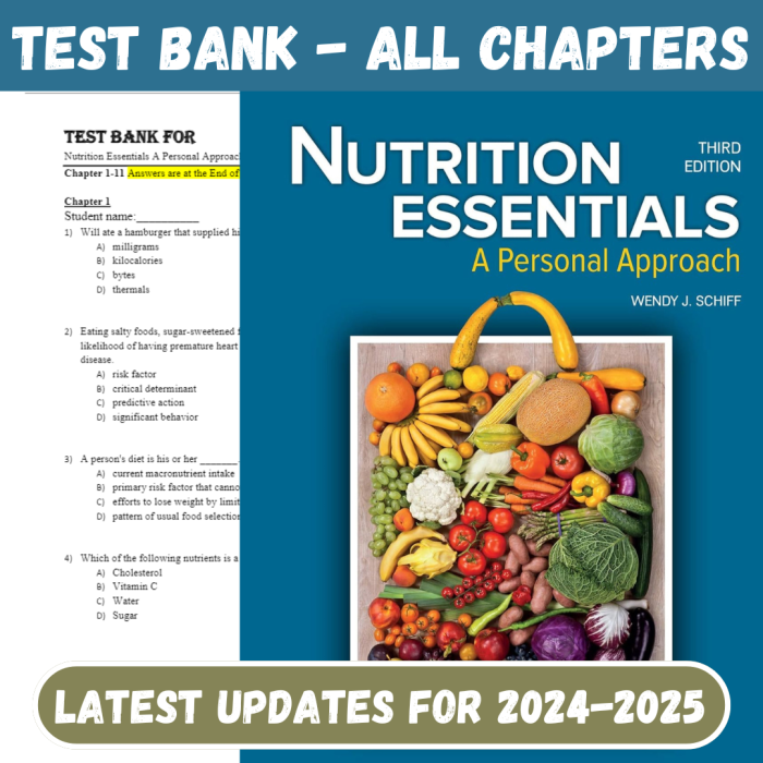 Test Bank Nutrition Essentials A Personal Approach, 3rd Edition by Wendy Schiff-Pass Test Bank