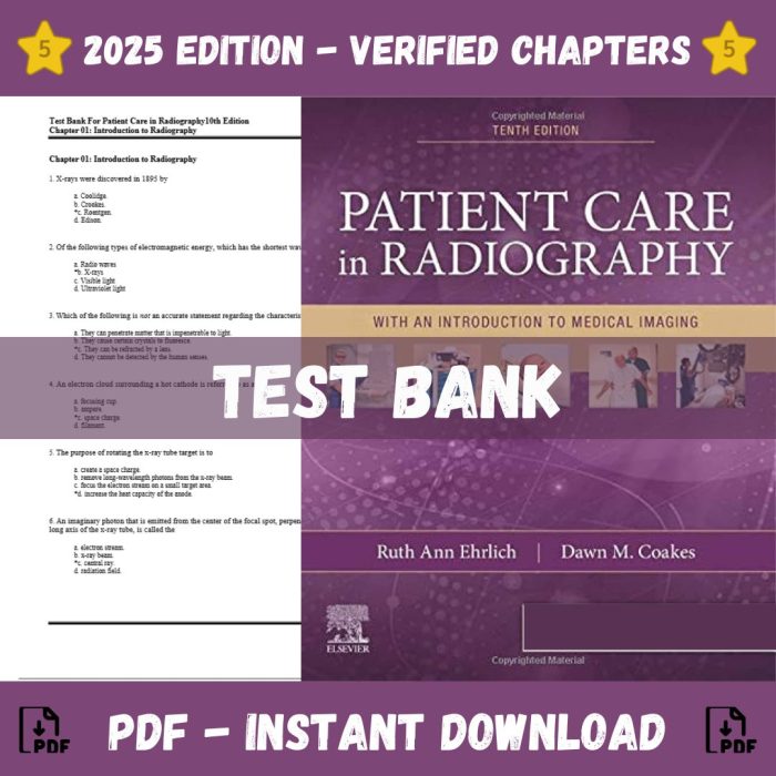Test Bank – Patient Care In Radiography, 10th Edition (Ruth A. Ehrlich ,2023)-Pass Test Bank