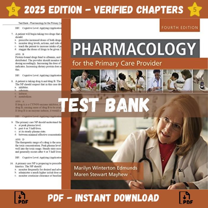 Test Bank – Pharmacology for the Primary Care Provider, 4th Edition (Edmunds, 2014)-Pass Test Bank