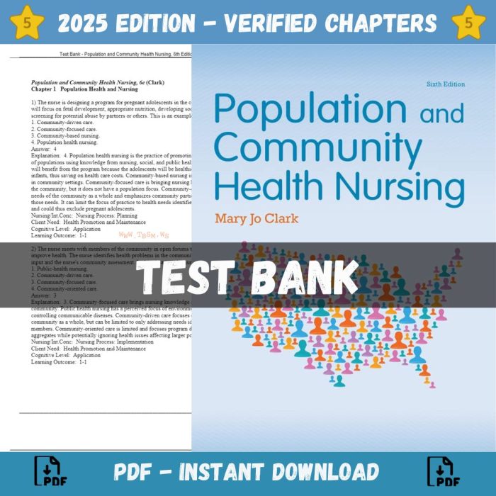 Test Bank – Population and Community Health Nursing, 6th Edition (Clark, 2016)-Pass Test Bank