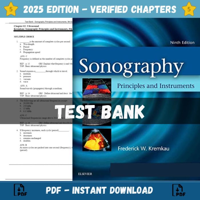 Test Bank – Sonography Principles and Instruments, 9th Edition (Kremkau, 2016)-Pass Test Bank