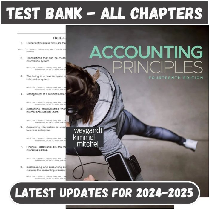 Test Bank for Accounting Principles 14th Edition by Weygandty-Pass Test Bank
