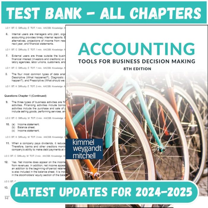 Test Bank for Accounting Tools For Business Decision Making 8th Edition by Kimmel-Pass Test Bank
