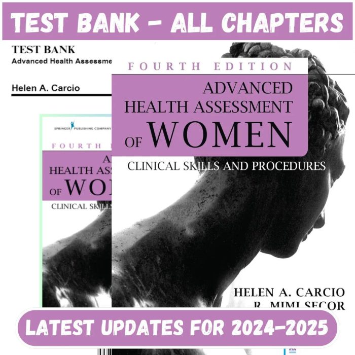 Test Bank for Advanced Health Assessment of Women 4th Edition by Secor-Pass Test Bank