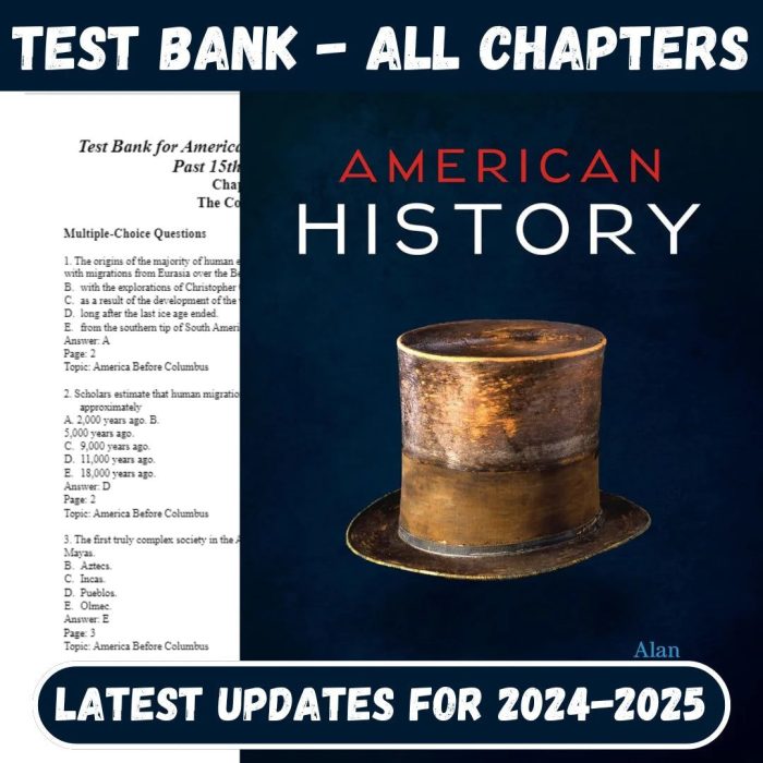 Test Bank for American History Connecting with the Past 15th Edition | All Chapters Included-Pass Test Bank