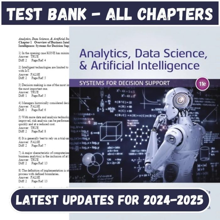 Test Bank for Analytics Data Science and Artificial Intelligence 11th Edition by Sharda-Pass Test Bank