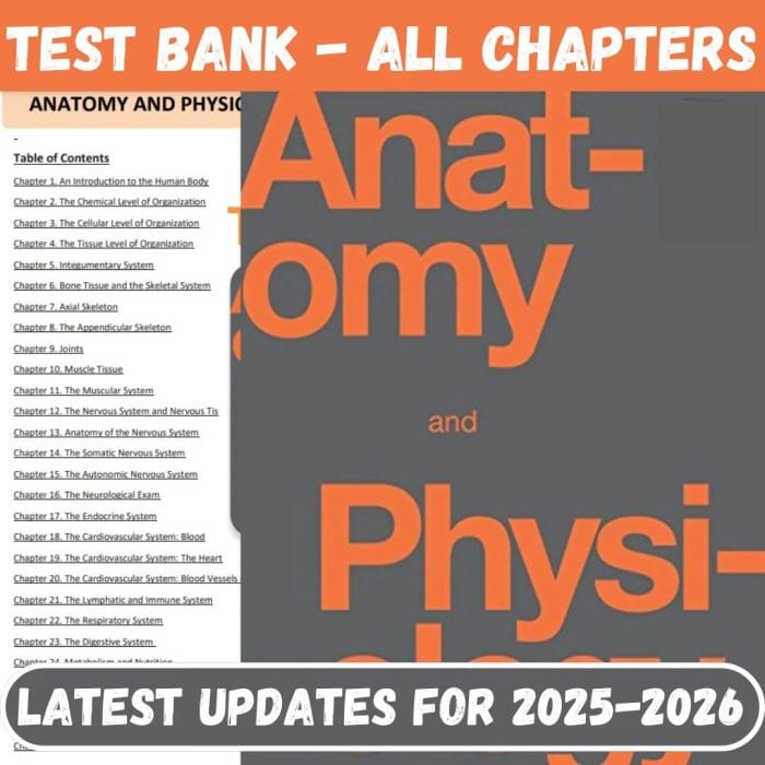 Test Bank for Anatomy and Physiology 1st Edition by J. Gordon Betts-Pass Test Bank
