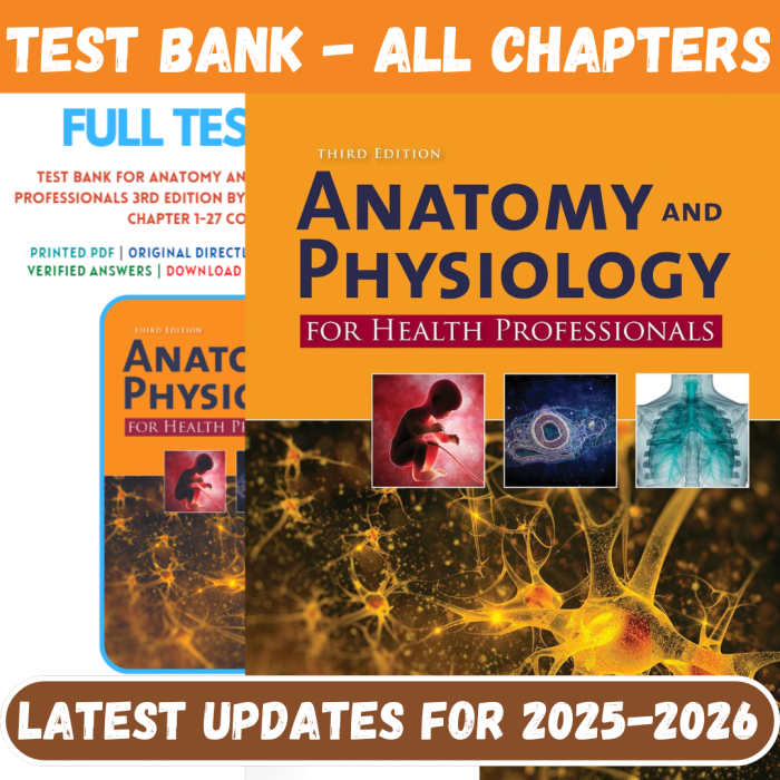 Test Bank for Anatomy and Physiology for Health Professionals 3rd Edition by Moini-Pass Test Bank