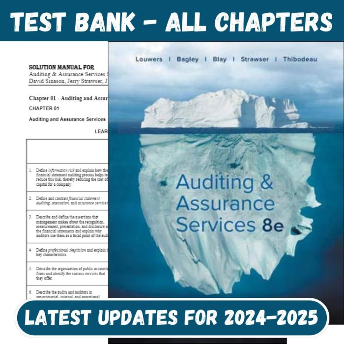 Test Bank for Auditing & Assurance Services 8th Edition by Louwers-Pass Test Bank