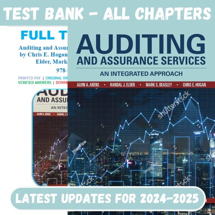 Test Bank for Auditing and Assurance Services an integrated approach 17th Edition by Arens-Pass Test Bank